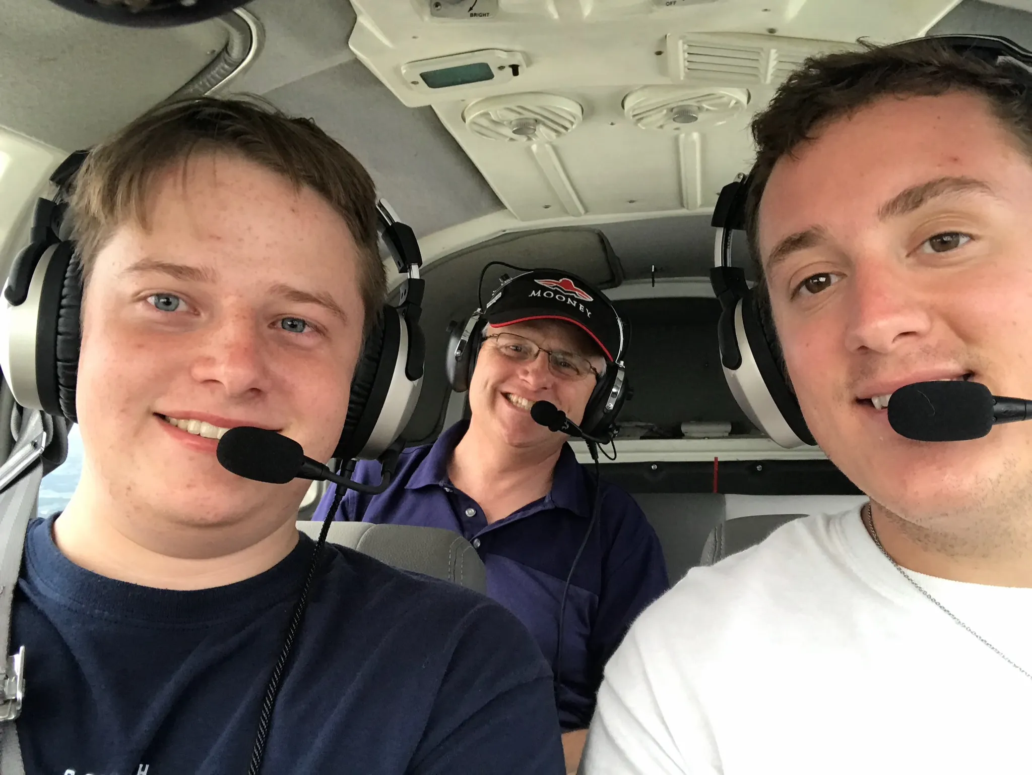 Michael Forseth flying with a friend in a Mooney aircraft