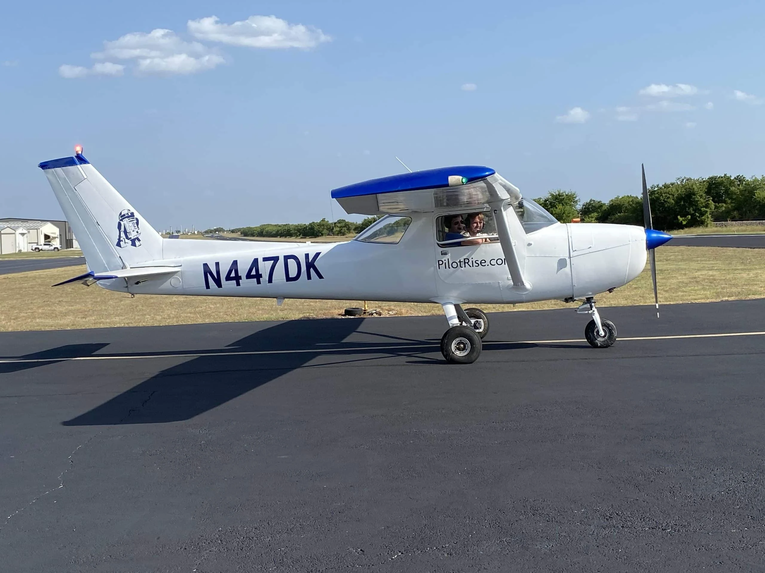 Pilot Rise Cessna 150M N447DK at Dallas Executive