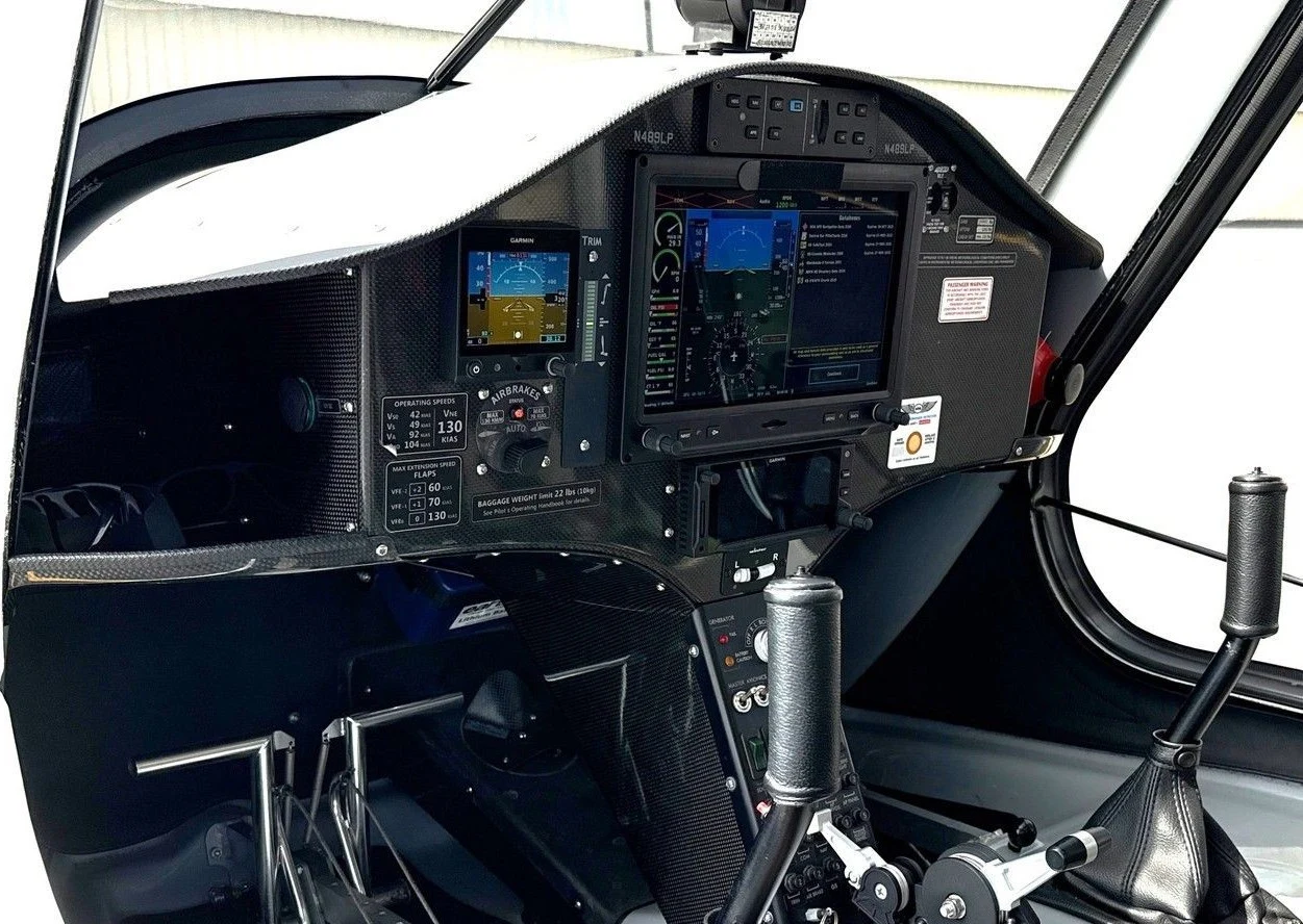 Garmin avionics suite and autopilot panel in the Pipistrel Alpha Trainer