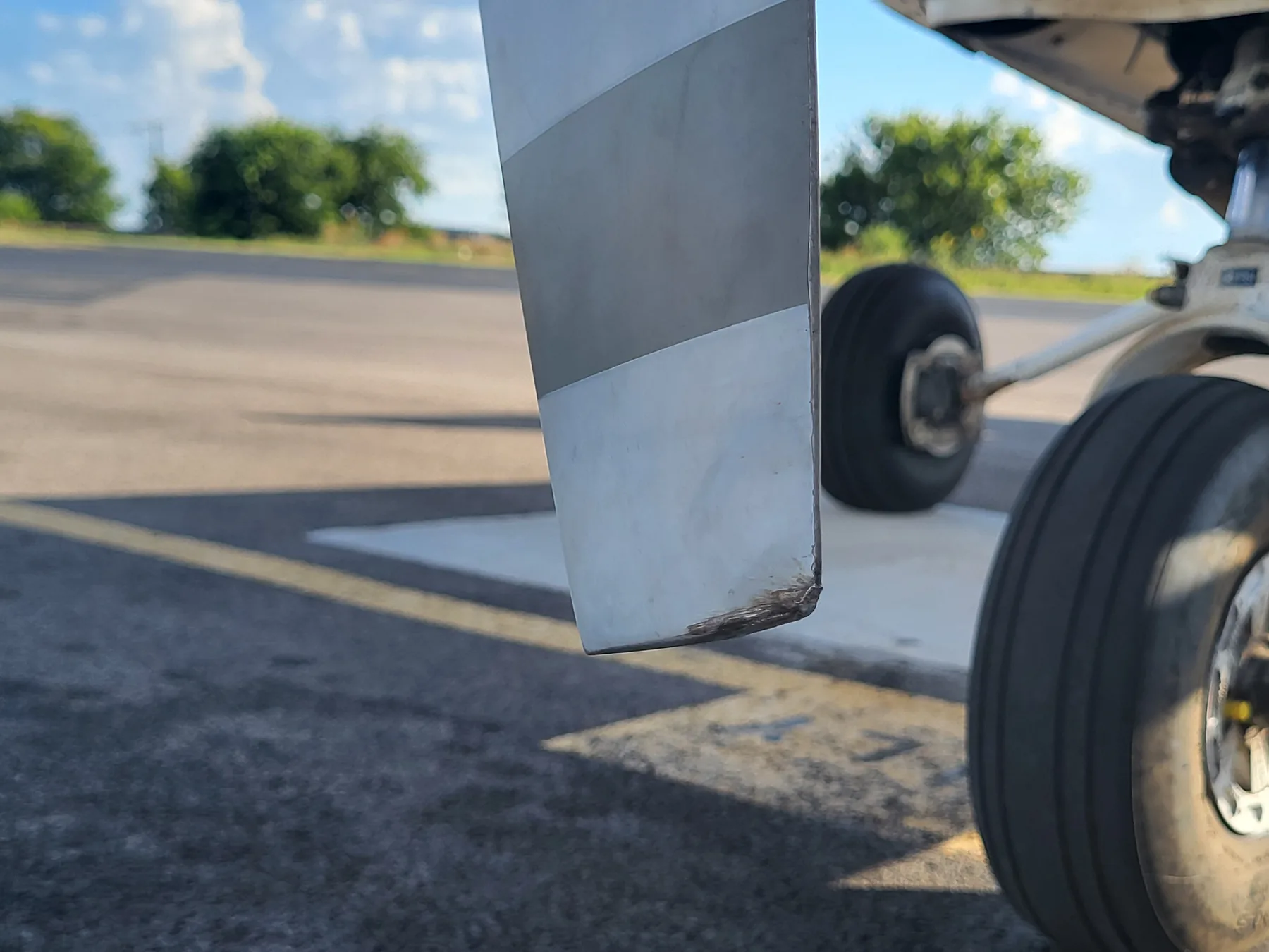 Propeller damaged by a propeller strike